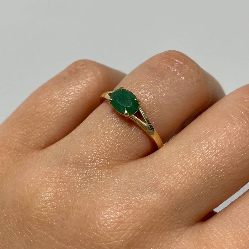 Split Shank Oval Gemstone Solitaire Ring view 7