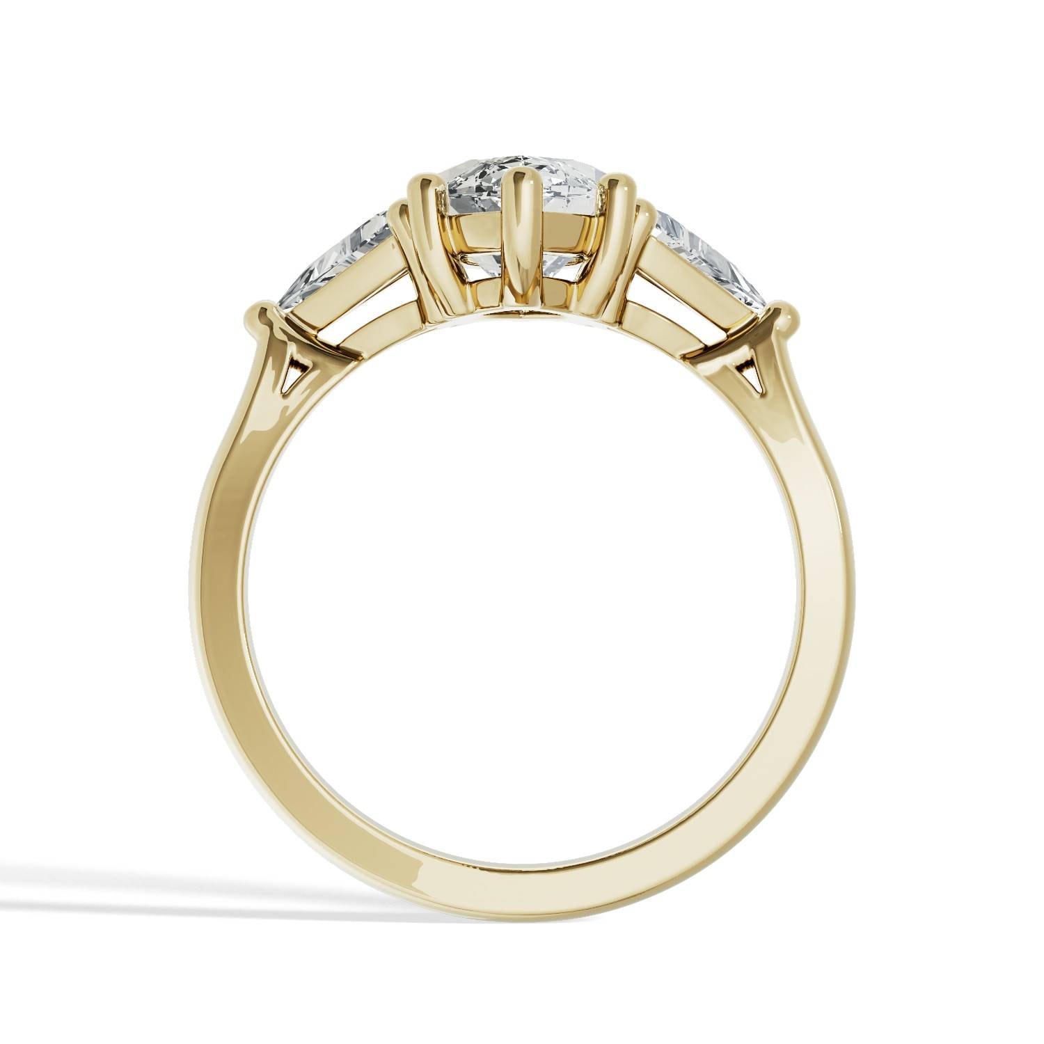 Marquise_Trilogy_Diamond_Engagement_Ring_with_Triangle_Sides_top_view_yellow_gold