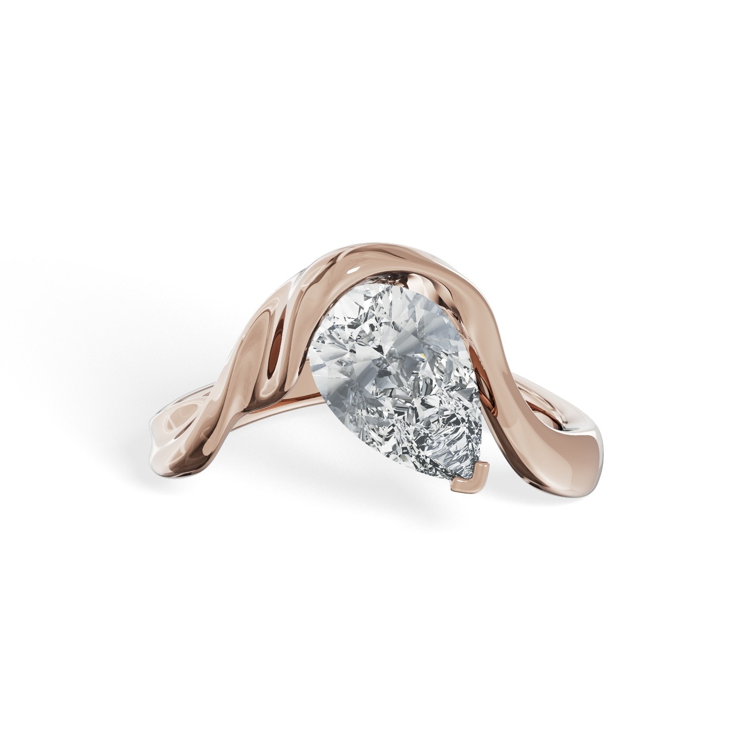 Contemporary_Waved_Pear_Uneven_Diamond_Engagement_Ring_front_view_yellow_gold.jpg