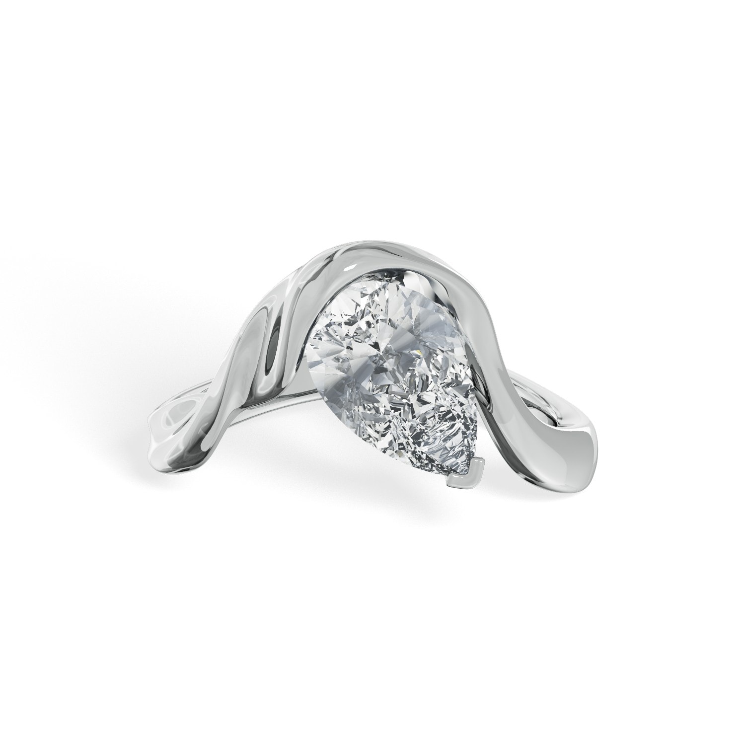 Contemporary_Waved_Pear_Uneven_Diamond_Engagement_Ring_front_view_yellow_gold.jpg