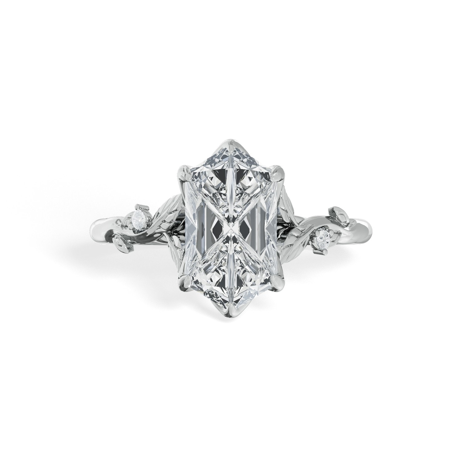 Hexagonal_Diamond_Set_Leafs_Band_Engagement_Ring_front_view_yellow_gold.jpg