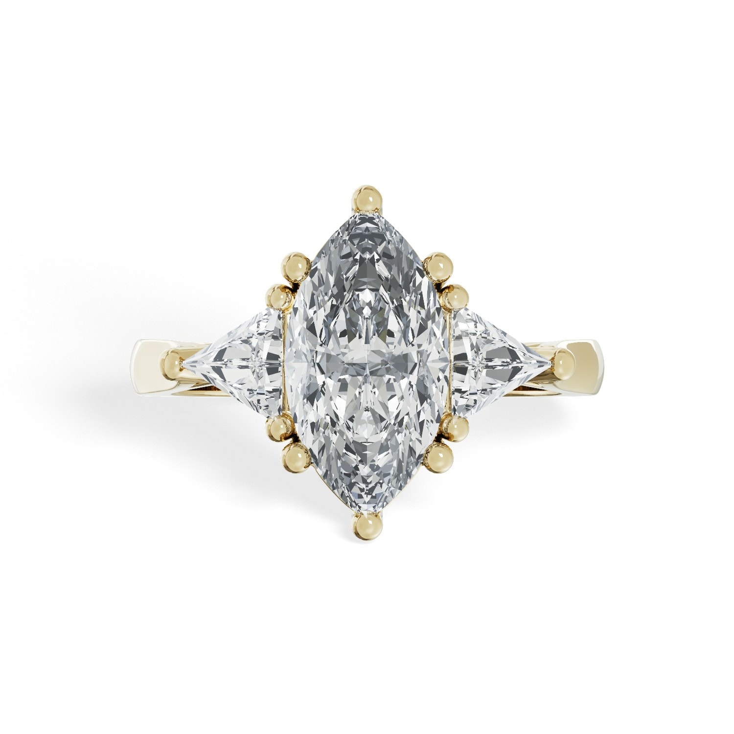 Marquise_Trilogy_Diamond_Engagement_Ring_with_Triangle_Sides_front_view_platinum