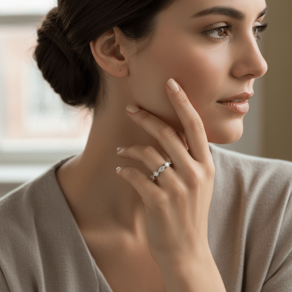 038ct_Decorative_Round_and_Marquise_Cut_Diamond_Setting_Wedding_Ring_On_Model