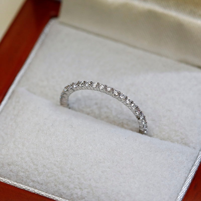 1.2mm Diamond Eternity Ring Claw Setting in a Box