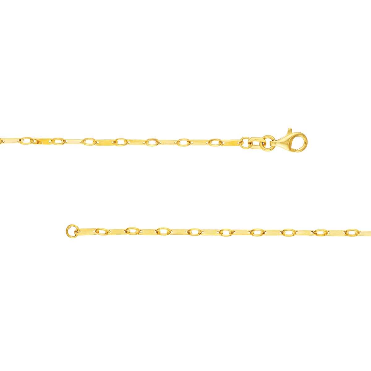 1.85 mm Gold Handmade Flat Link Chain view 4