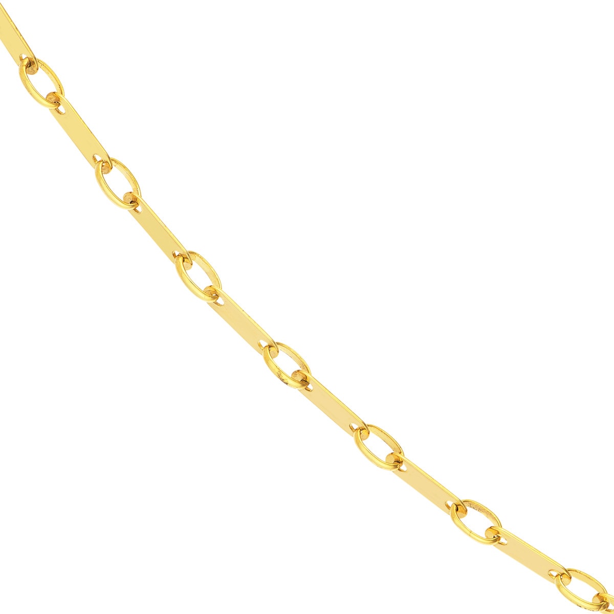 1.85 mm Gold Handmade Flat Link Chain view 2
