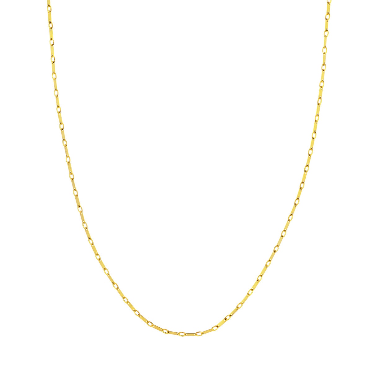 1.85 mm Gold Handmade Flat Link Chain view 1