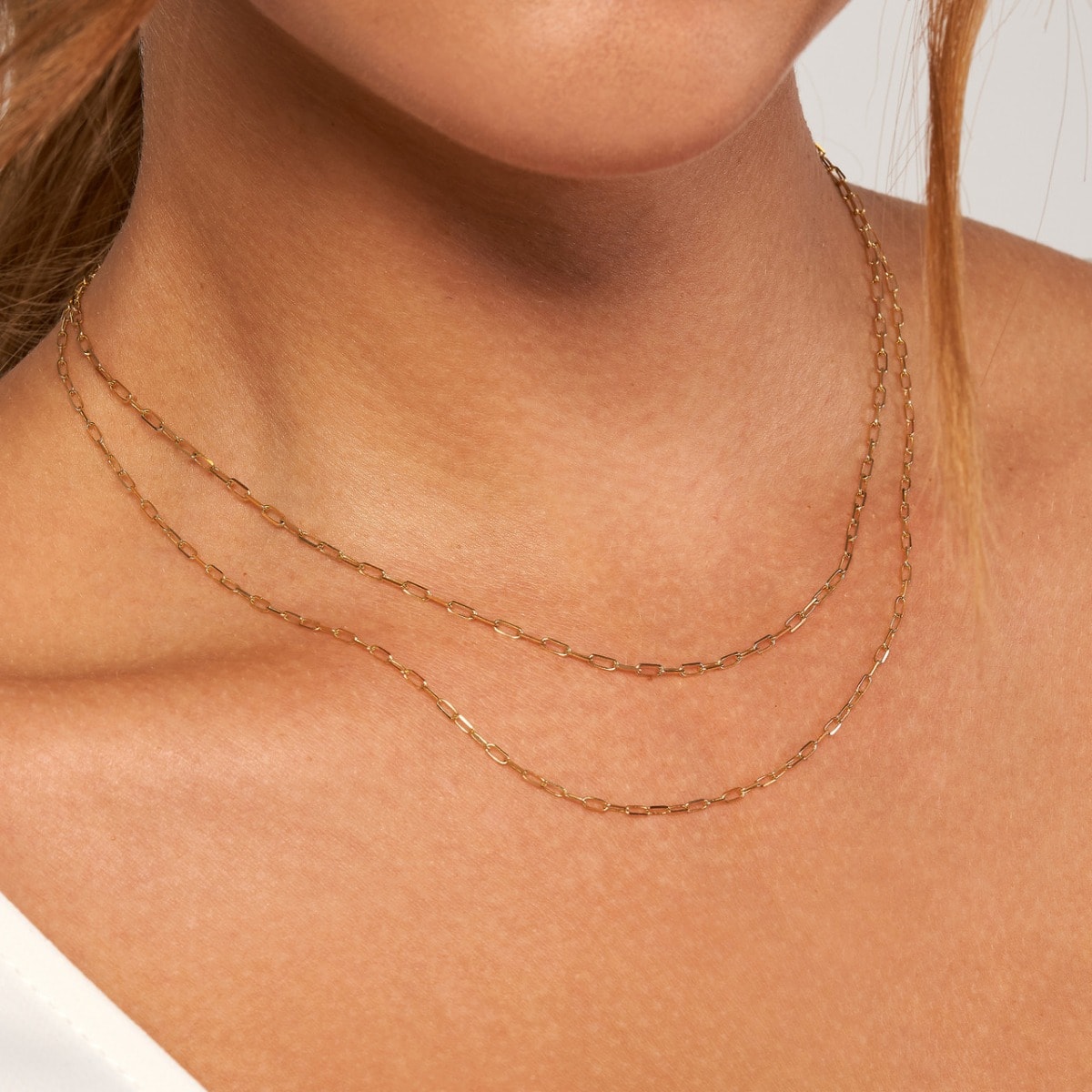 Thin Paper Clip Gold Chain - alternate view