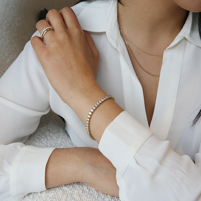10 Carat Lab Grown Diamond Tennis Bracelet view 2