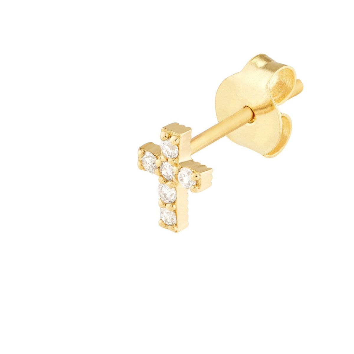 Diamond Cross Gold Studs view 3
