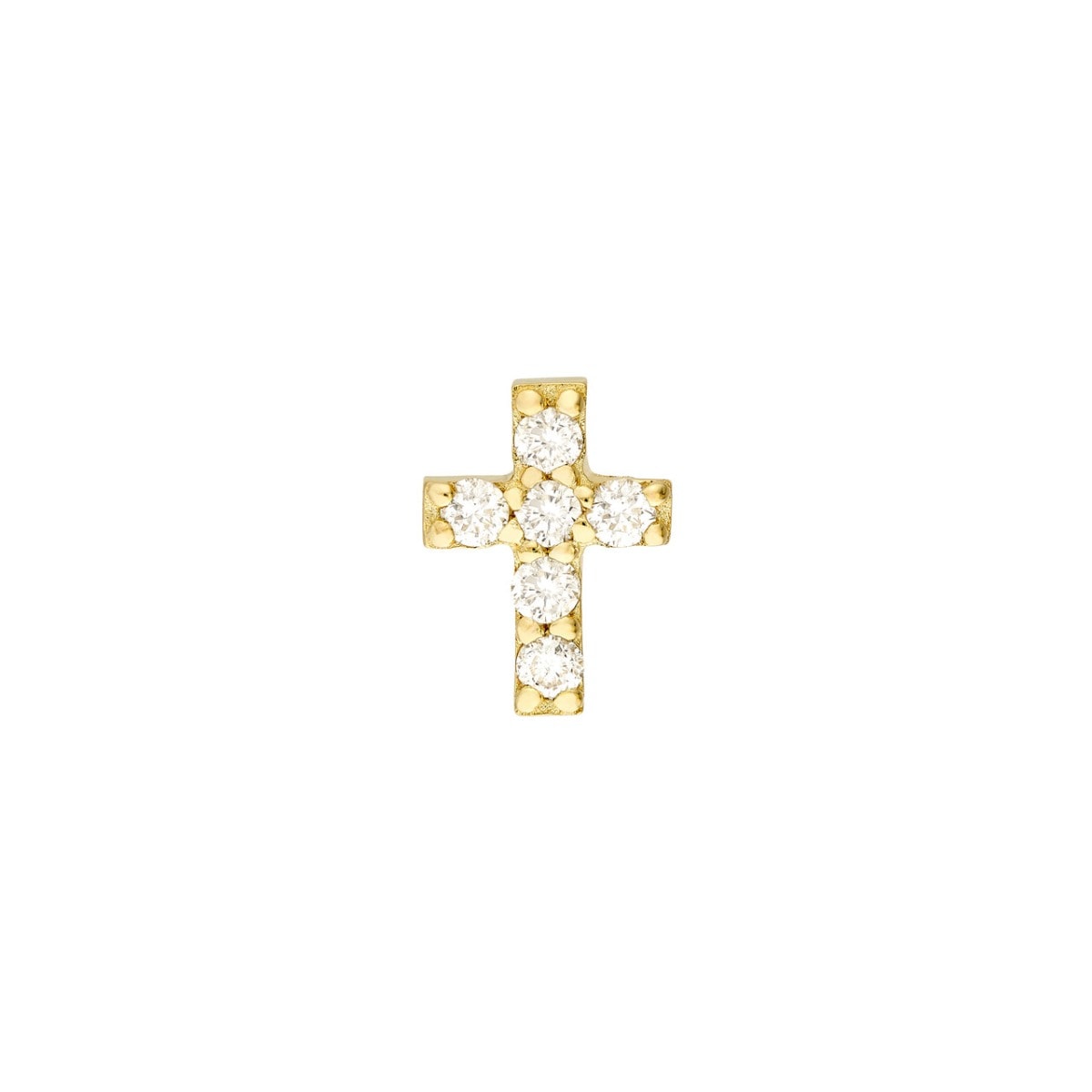 Diamond Cross Gold Studs view 2