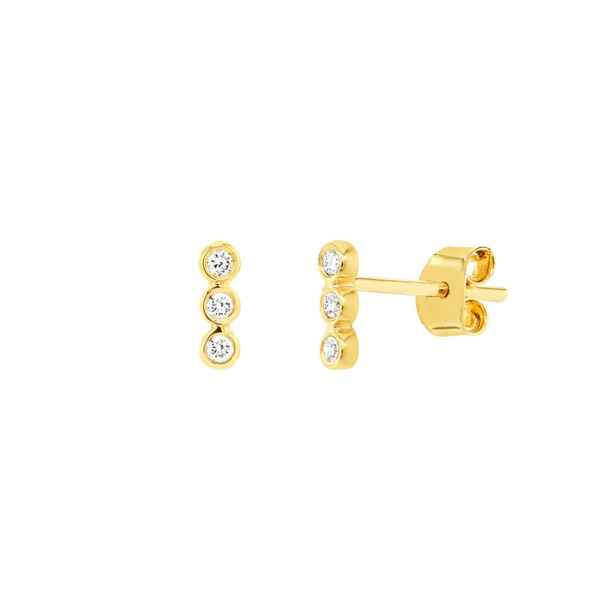 Triad Diamond Studs view 1