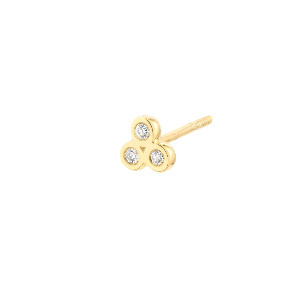 Trinity Diamond Gold Studs view 4