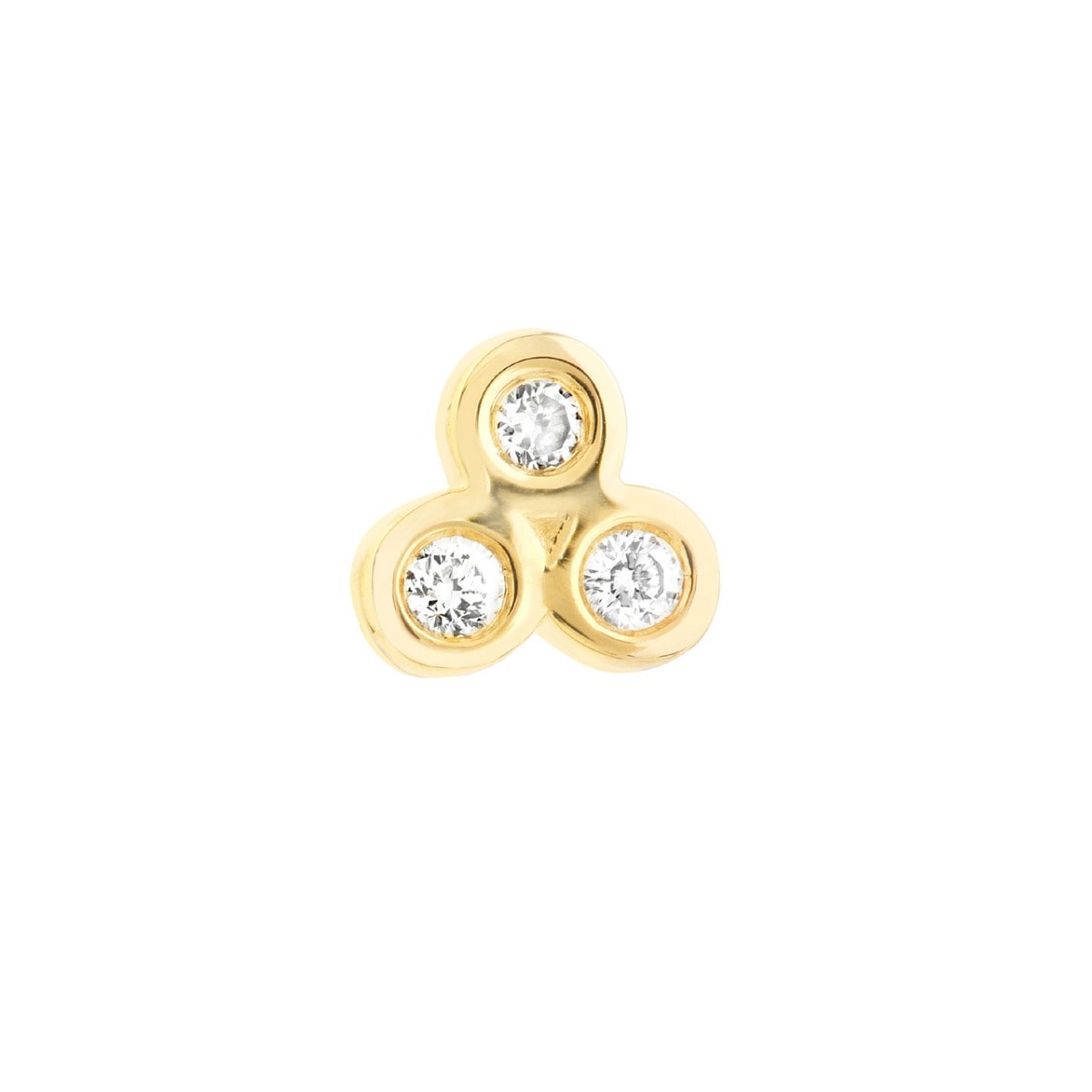 Trinity Diamond Gold Studs view 3