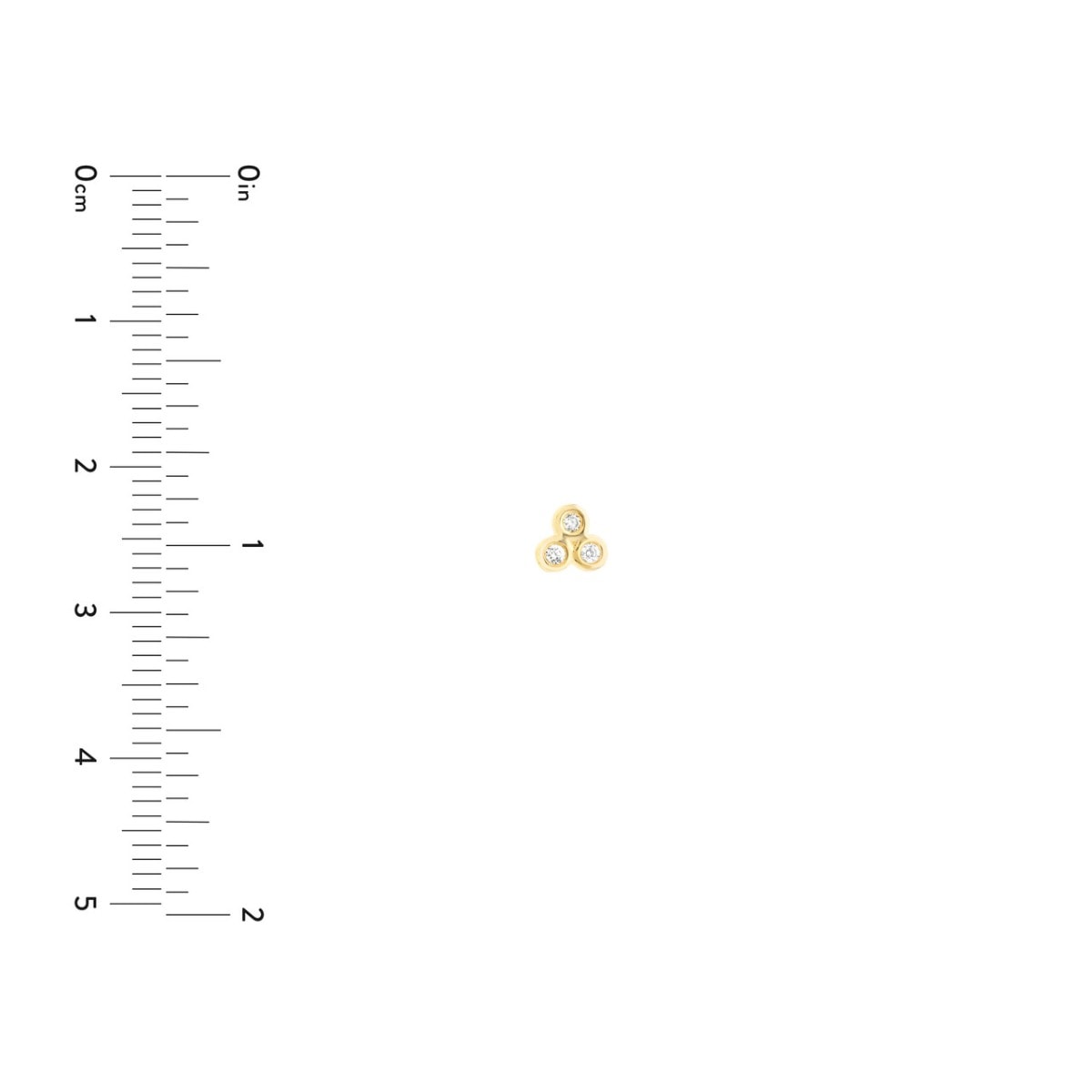 Trinity Diamond Gold Studs view 5
