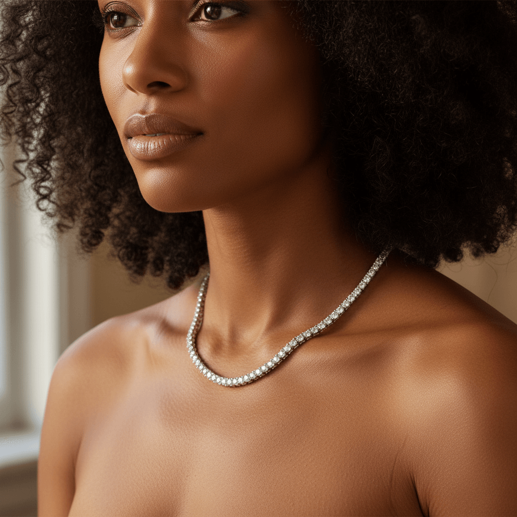 12ct_Lab_Grown_Diamond_Tennis_Necklace_On_Model