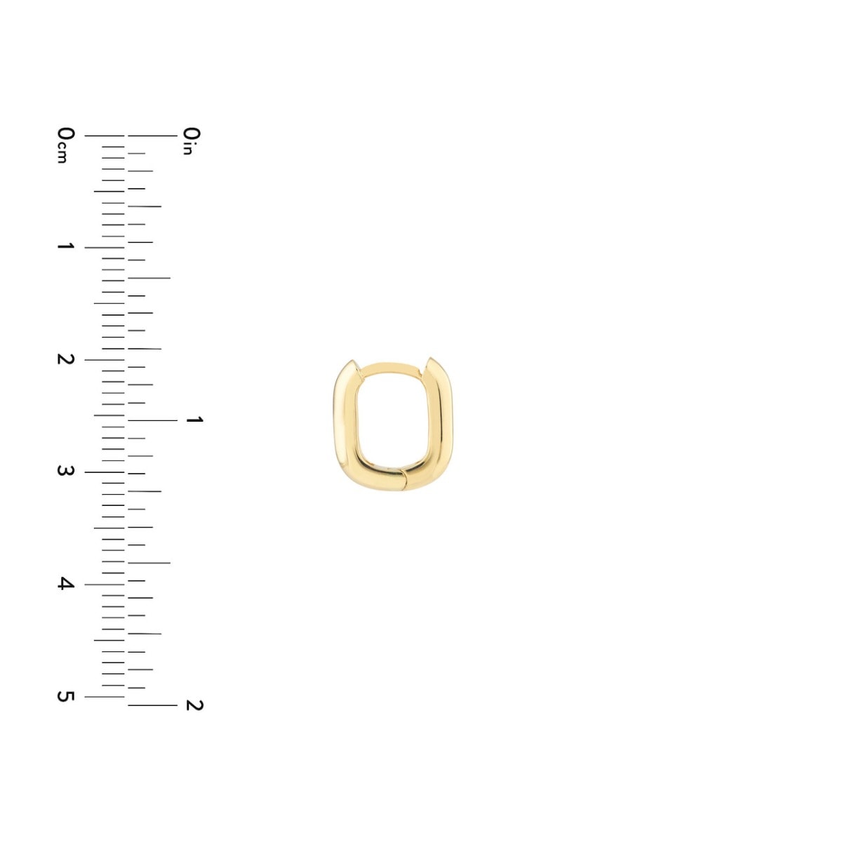 Small Oblong Polished Gold Mini Hoops view 5