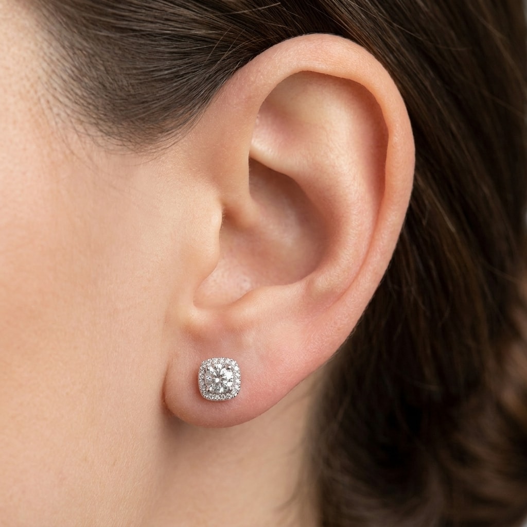 18k_White_Gold_1ct_Total_Square_Halo_Setting_Diamond_Earring_Studs_Zoom