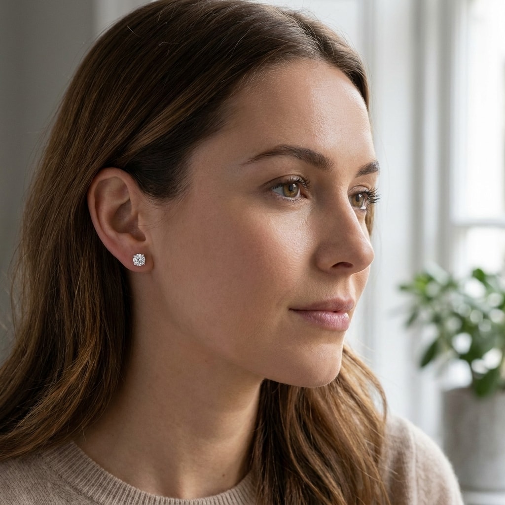 18k_White_Gold_Four_Claw_0_70ct_Total_Diamond_Earring_Studs_On_Model