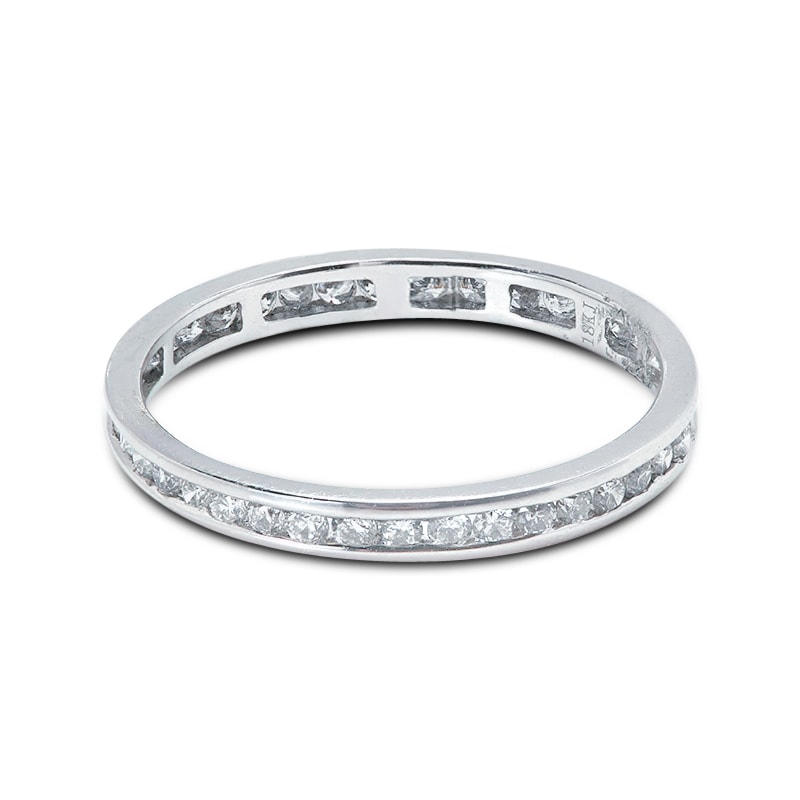 2.2mm Round Cut Channel Setting Full Diamond Eternity Ring 0.50ct