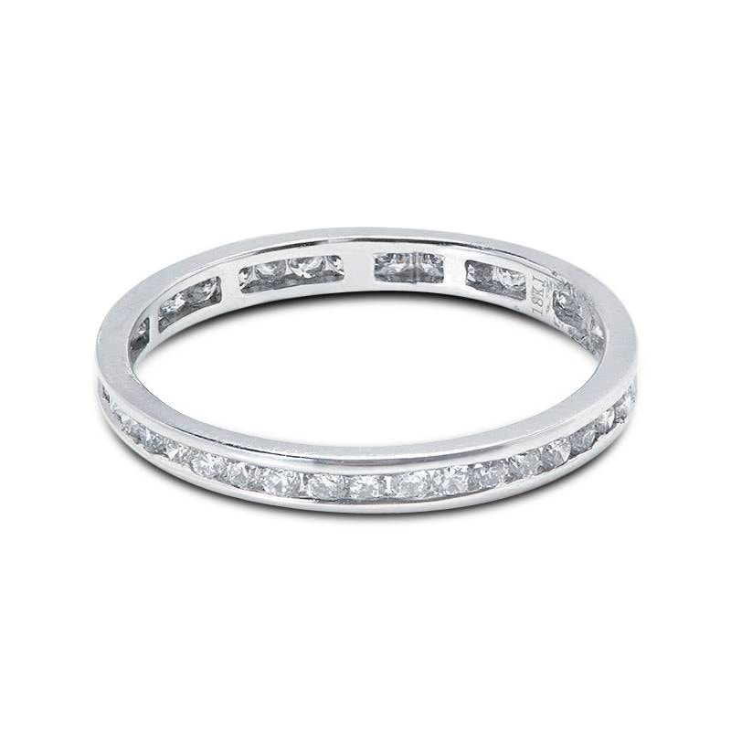 2.2mm Round Cut Channel Setting Full Diamond Eternity Ring 0.50ct