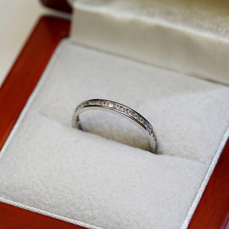 2.2mm Round Cut Channel Setting Full Diamond Eternity Ring 0.50ct in a Box