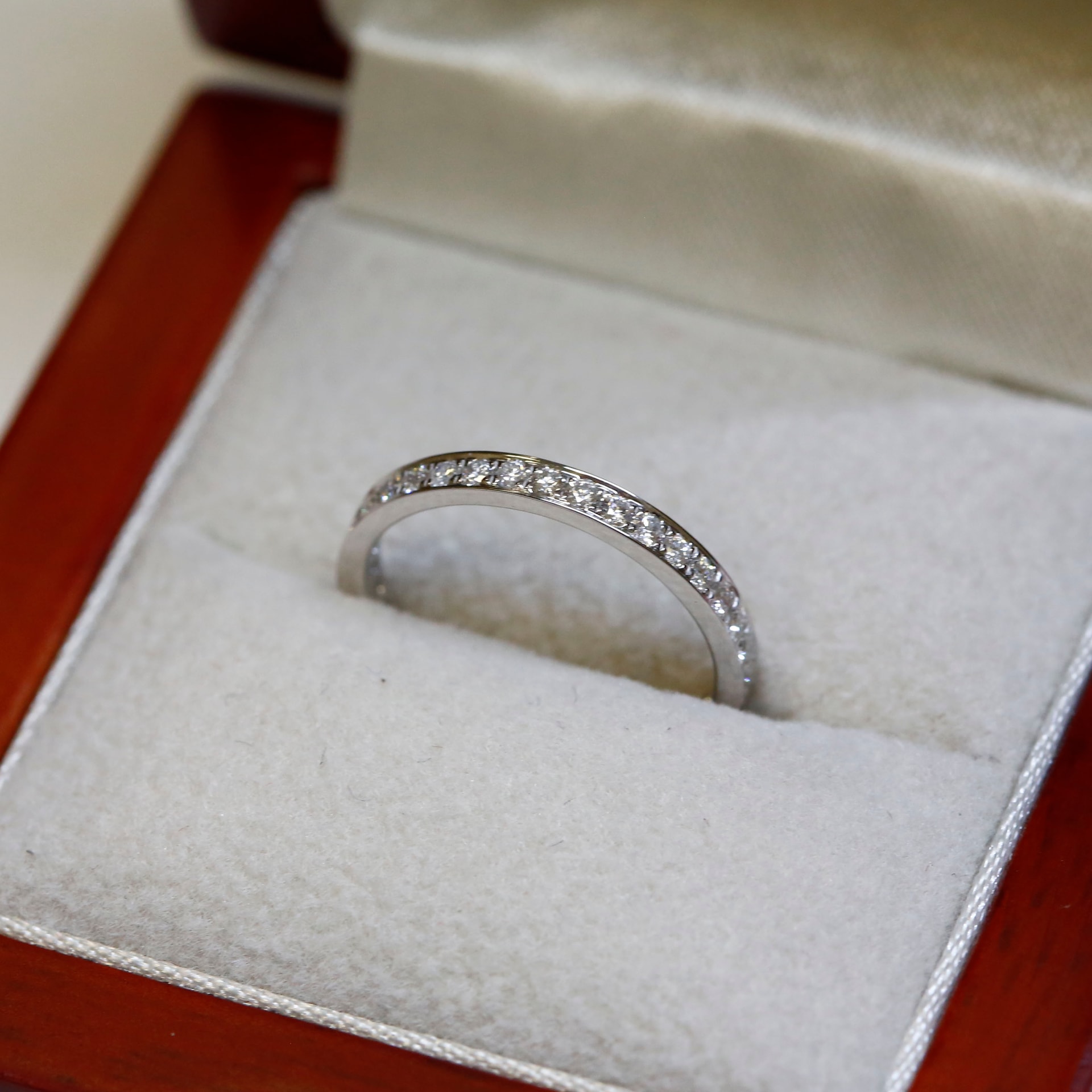 2.3mm Pave Setting Full Diamond Eternity Ring 0.50ct in a Box