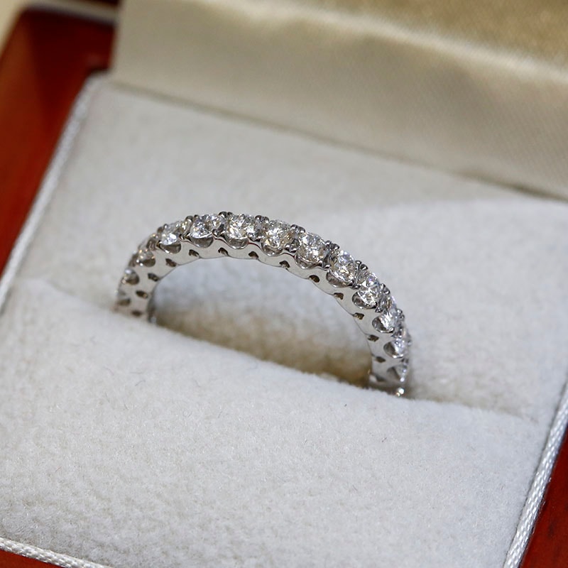 2.7mm Micro Setting Full Diamond Eternity Ring 1.5ct in a Box