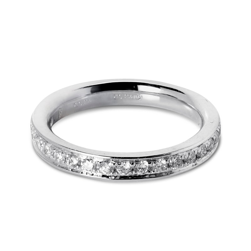 Classic 2.7mm Pave Setting Half Band Diamond Wedding Ring