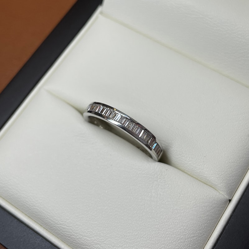 2.8mm Channel Setting 0.48ct Baguette Cut Diamond Wedding Ring view 4