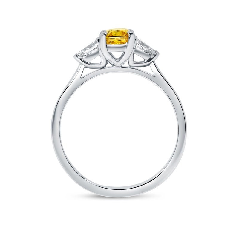 Yellow Lab Grown Diamond Cushion Pear Side Engagement Ring view 6