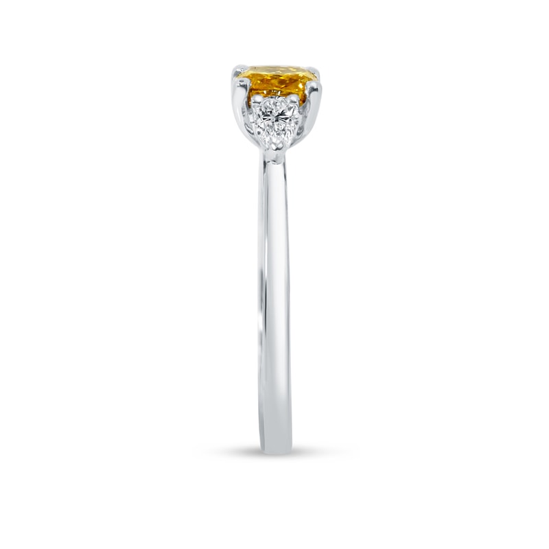 Yellow Lab Grown Diamond Cushion Pear Side Engagement Ring view 5