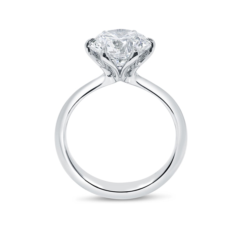Six Tiger Claw Solitaire Round Shape Diamond Engagement Ring view 3