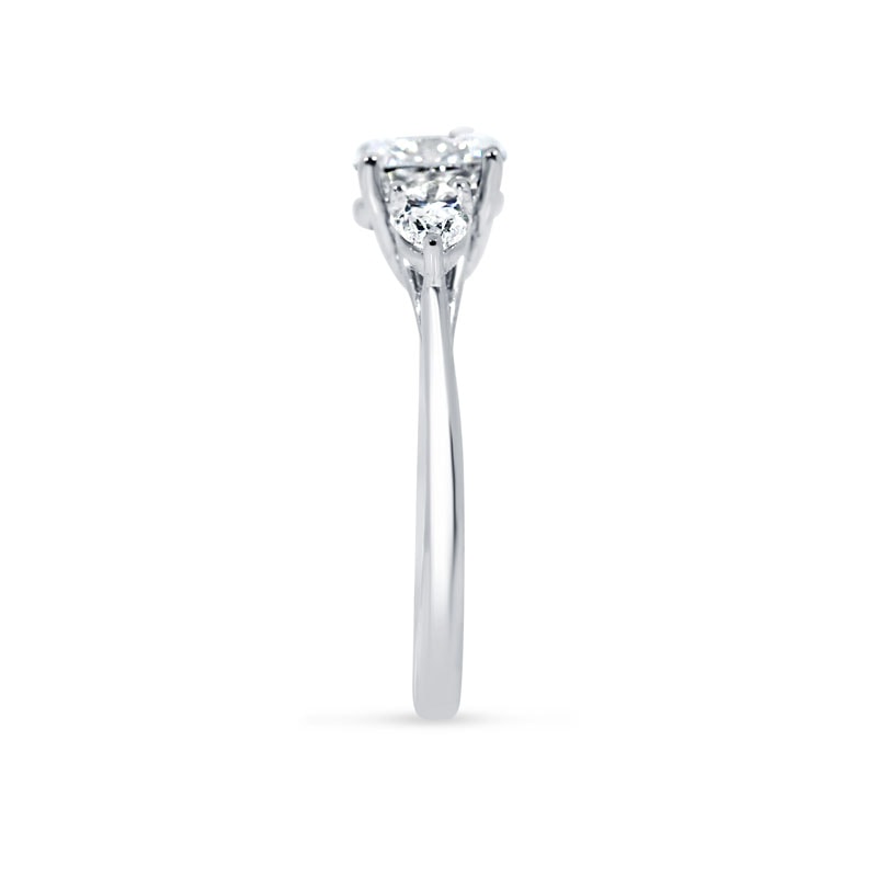 Cushion Cut Pear Side Trilogy Lab Grown Diamond Engagement Ring view 3