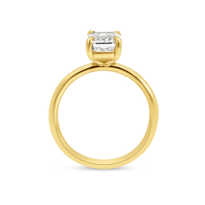 Emerald Cut Solitaire Lab Grown Diamond Engagement Ring view 5