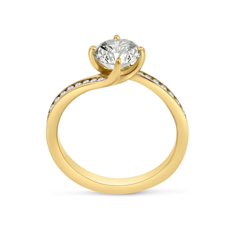 Twist Pave Round Lab Grown Diamond Engagement Ring view 3