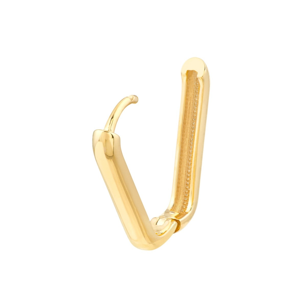 Oblong Gold Hoops view 3