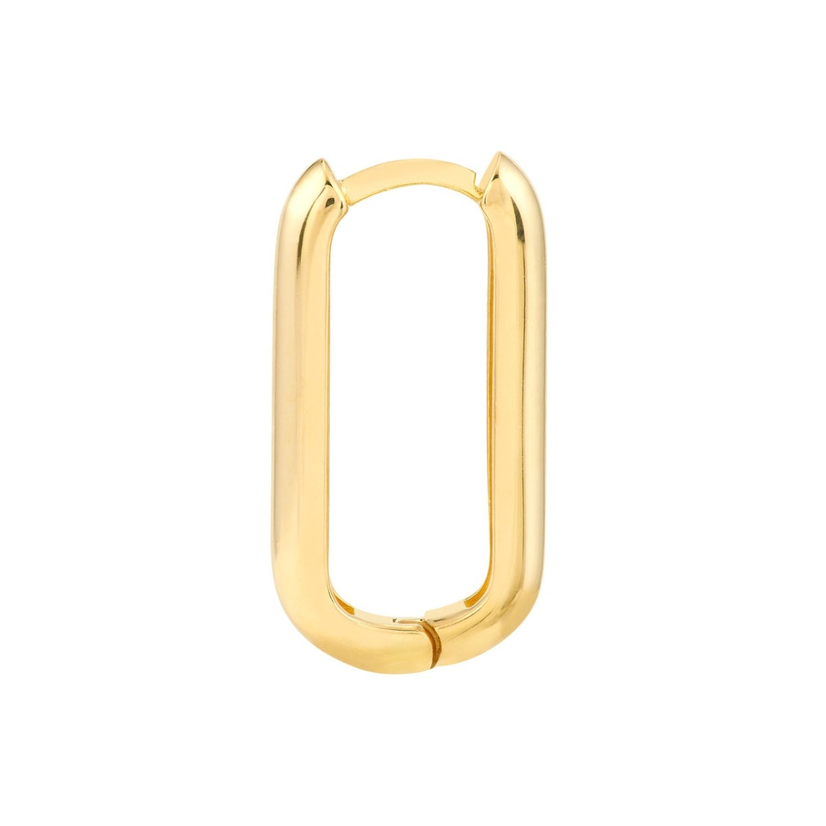 Oblong Gold Hoops view 4