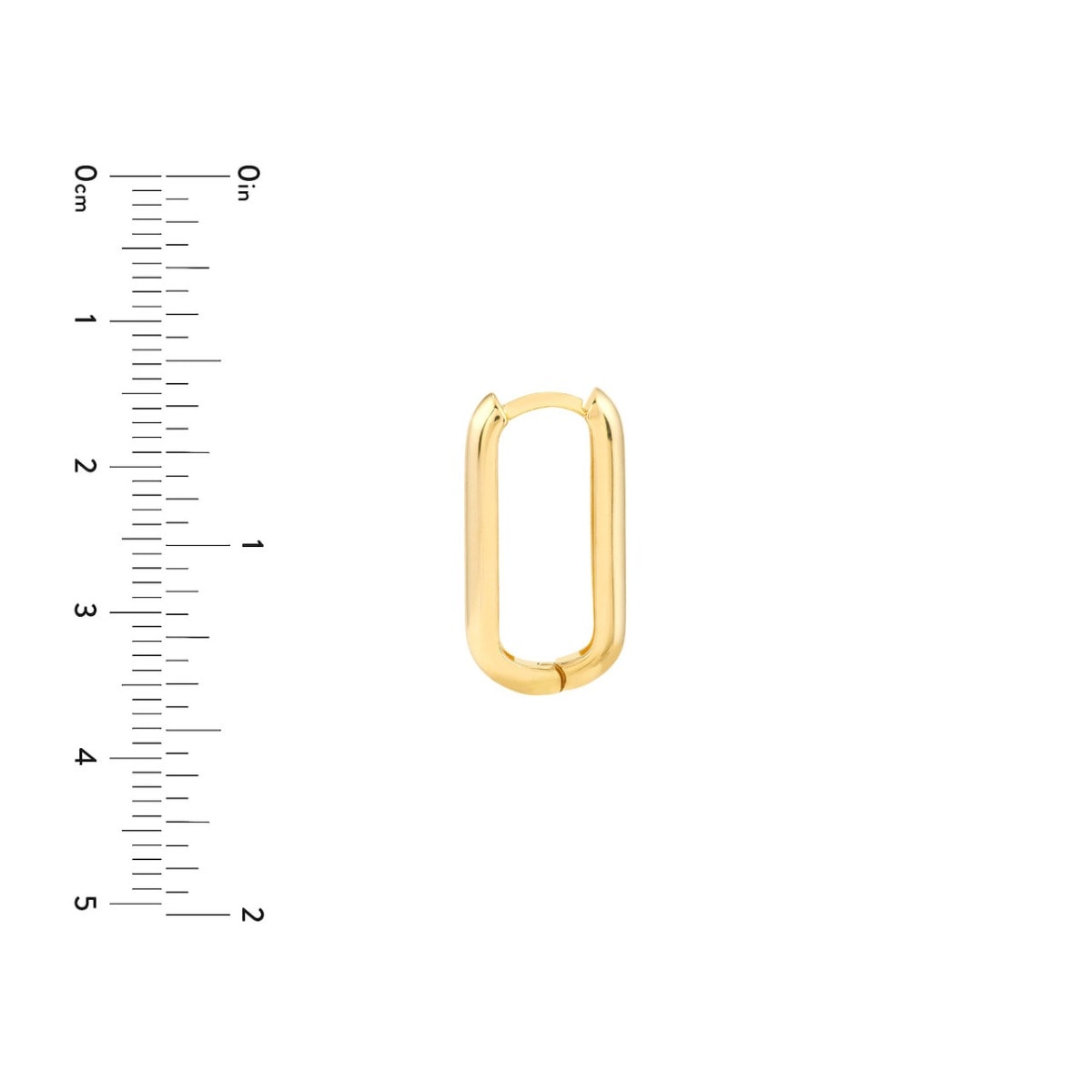 Oblong Gold Hoops view 5