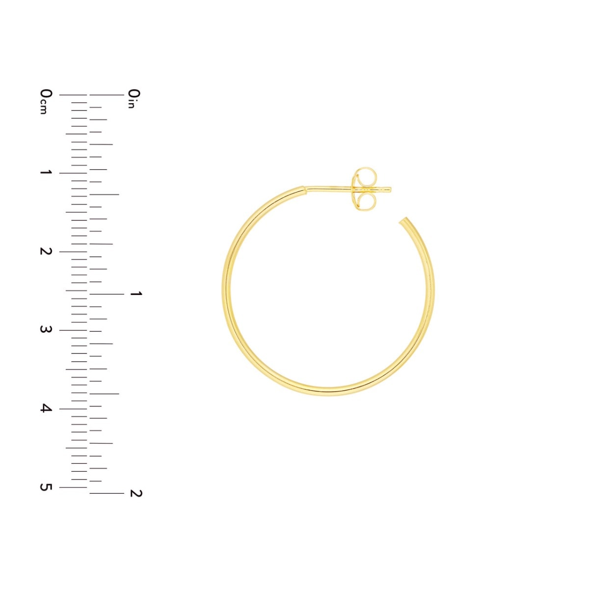 Thin Gold Hoop Post Earrings view 5