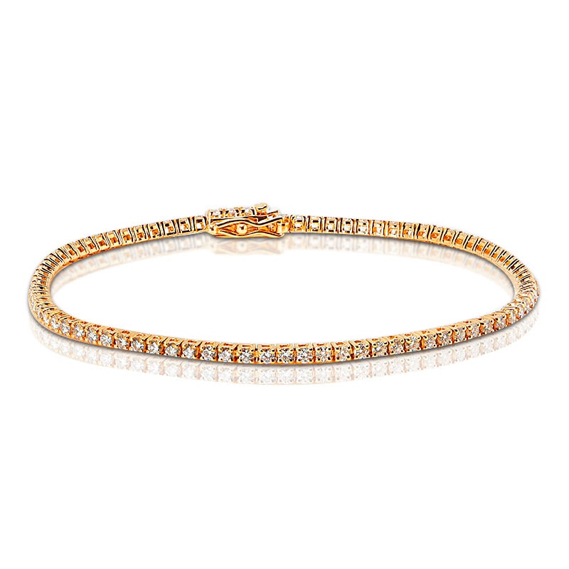 2 Carat Rose Gold Diamond Tennis Bracelet