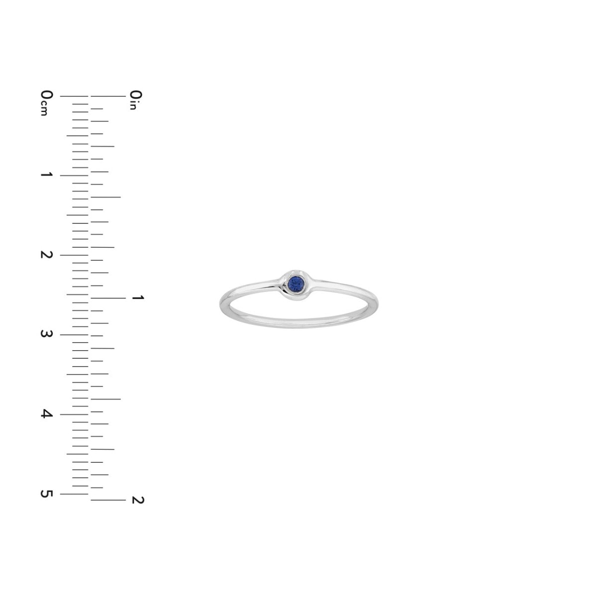 Sapphire Bezel White Gold Ring view 3