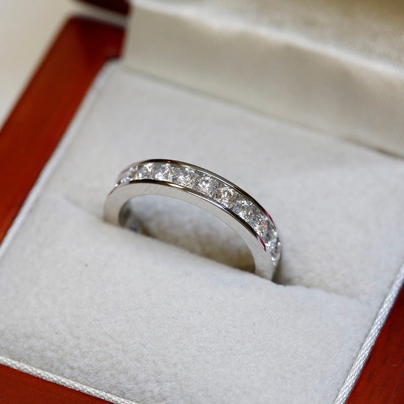 3.5mm Round Cut Channel Setting Full Diamond Eternity Ring 1.40ct in a Box