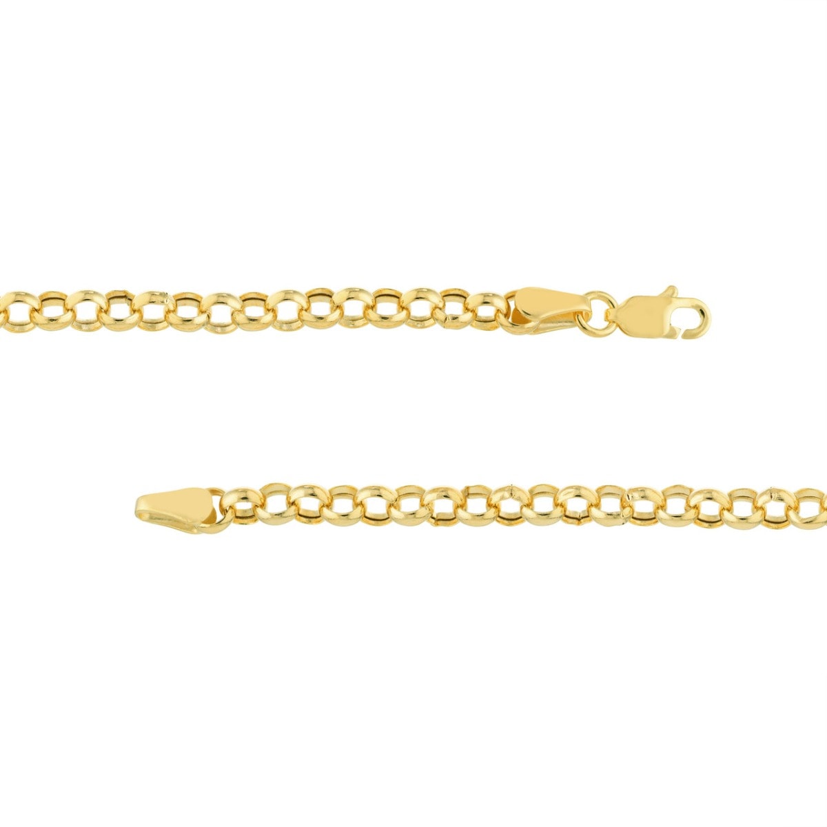 Hollow Gold Rolo Chain with Lobster Lock view 3