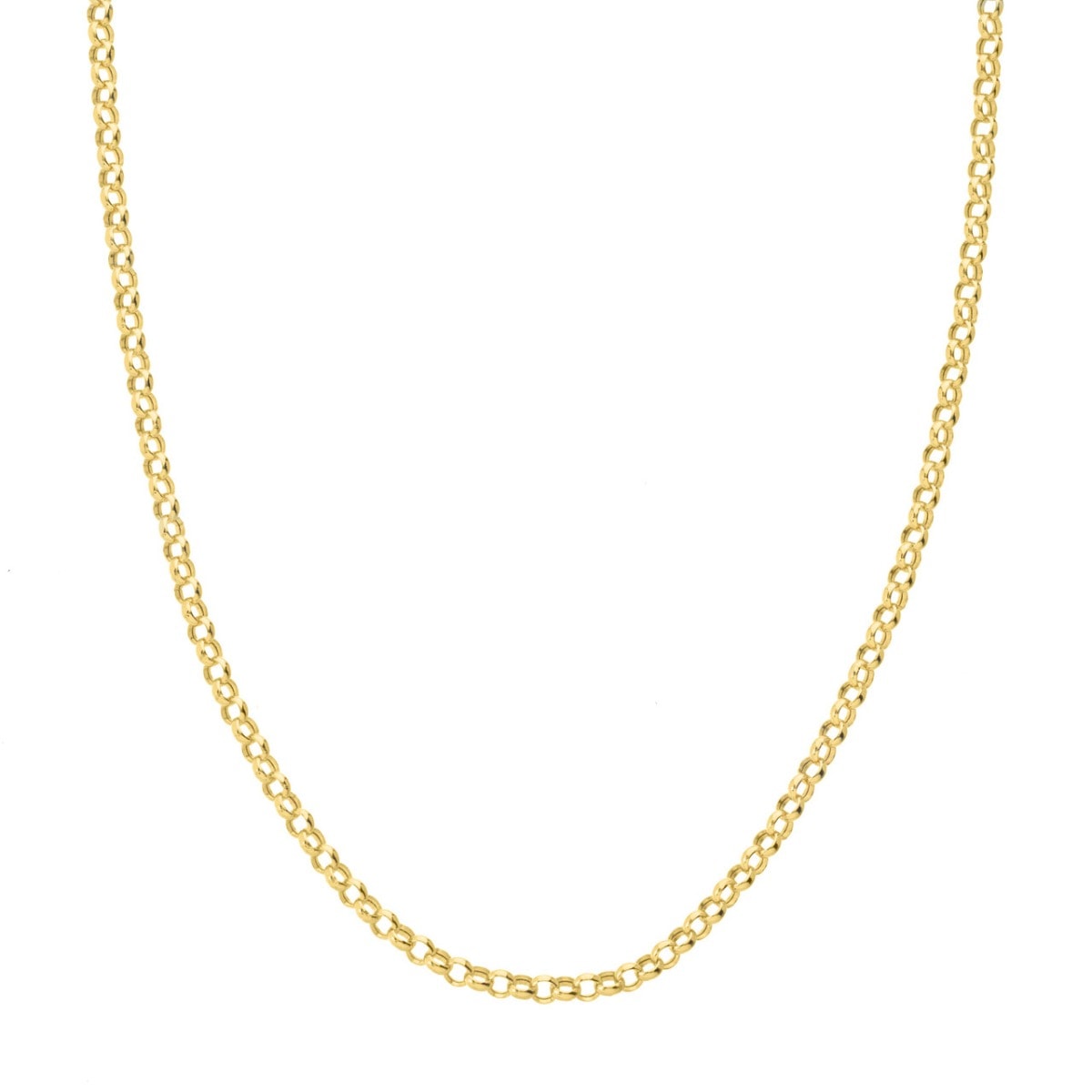 Hollow Gold Rolo Chain with Lobster Lock view 1