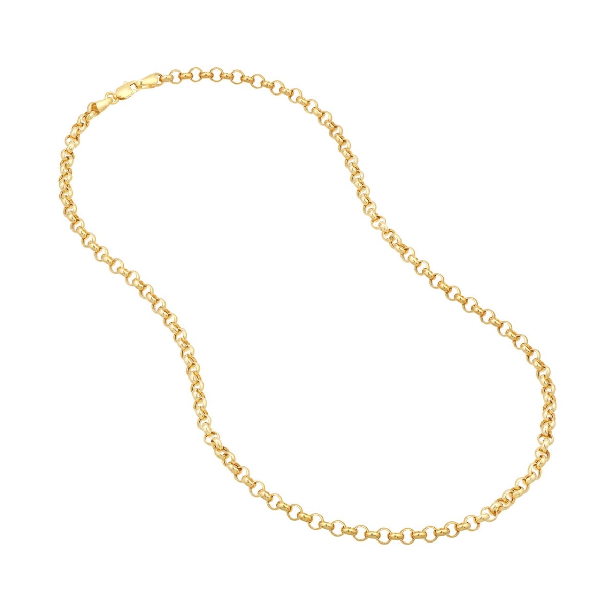 Hollow Gold Rolo Chain with Lobster Lock view 4