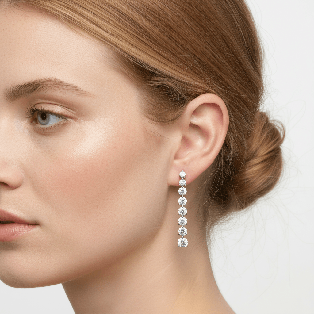 3_Claw_9_Stone_Diamond_Drop_Earring_Zoom