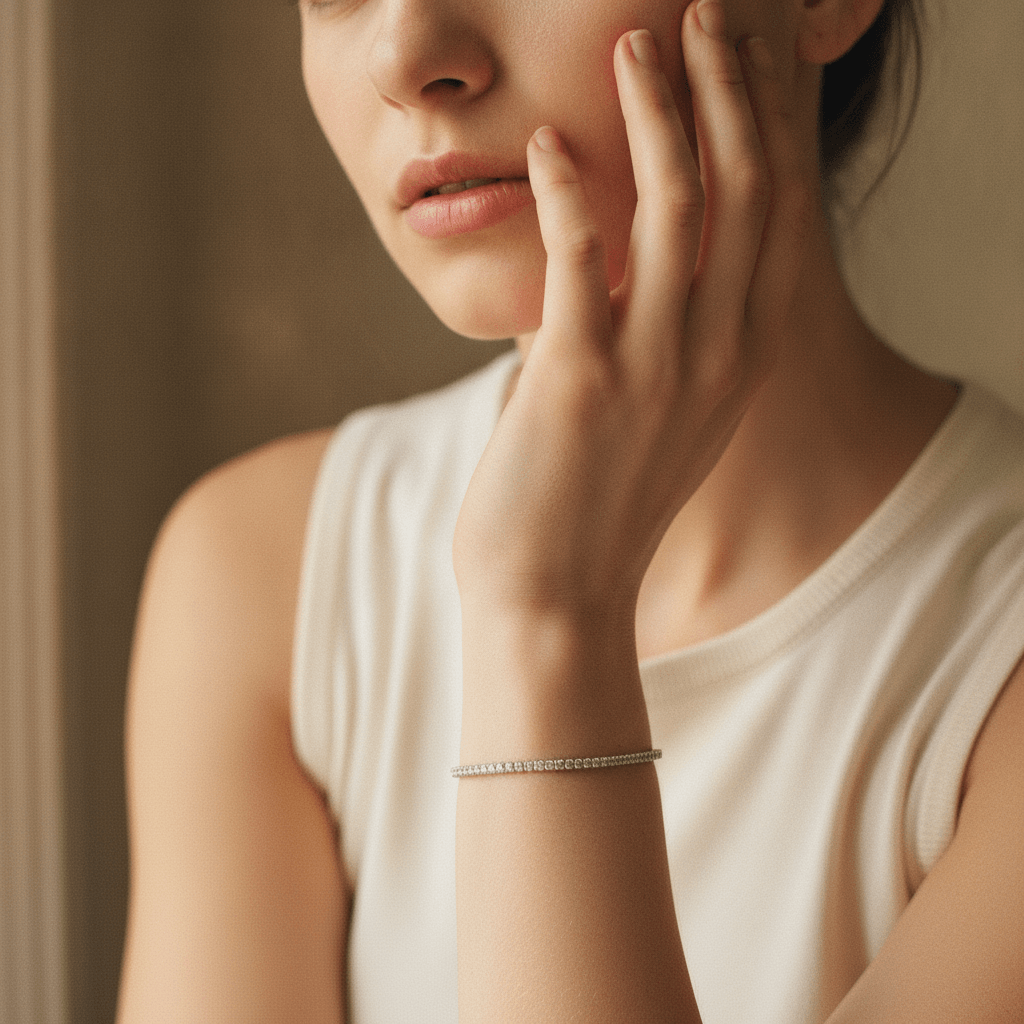 3 Carat Diamond Tennis Bracelet on model