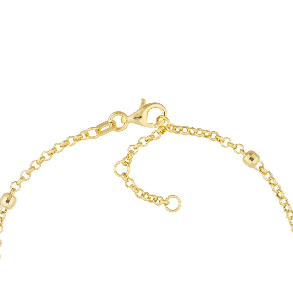 Diamond Cut Beaded Gold Bracelet view 7