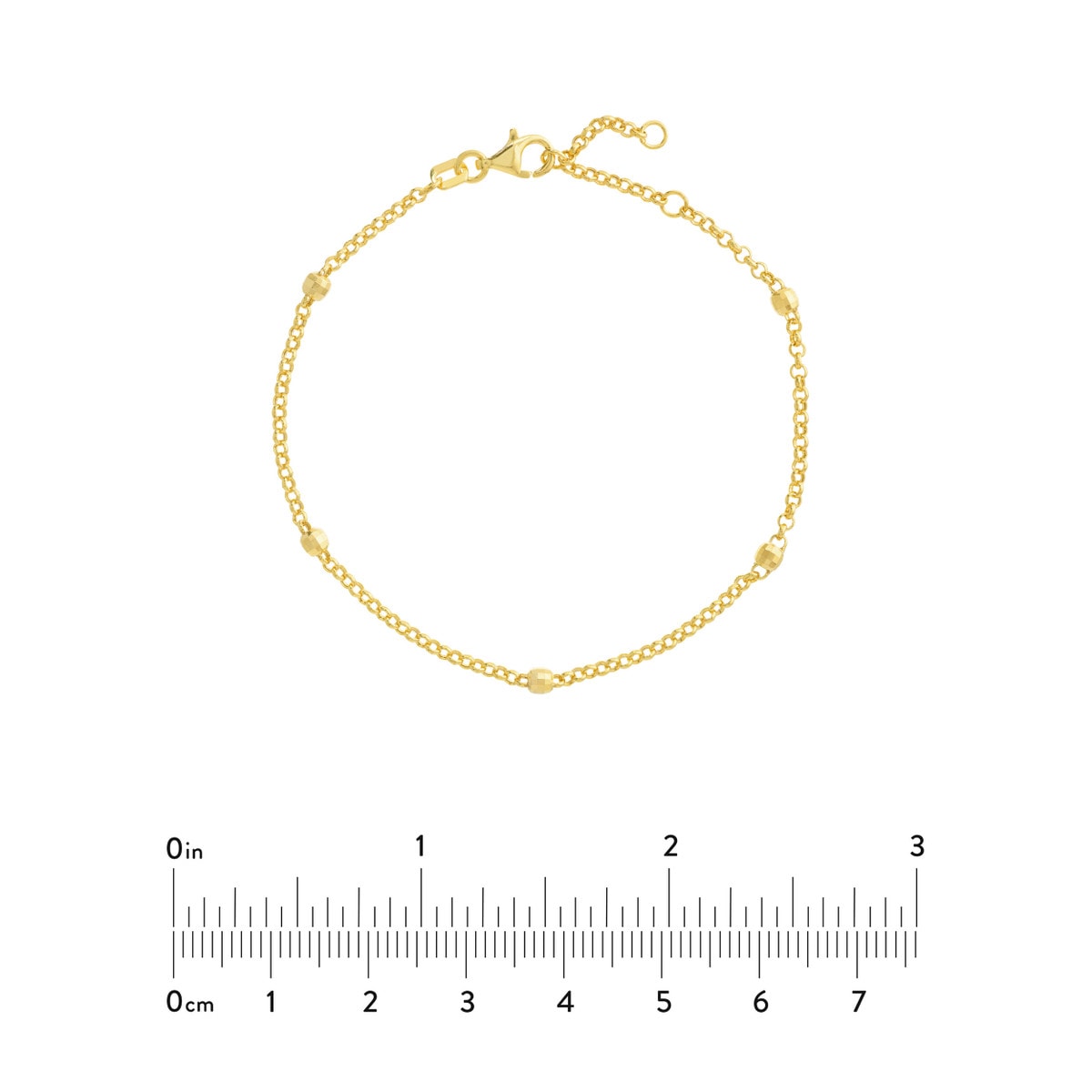 Diamond Cut Beaded Gold Bracelet view 9